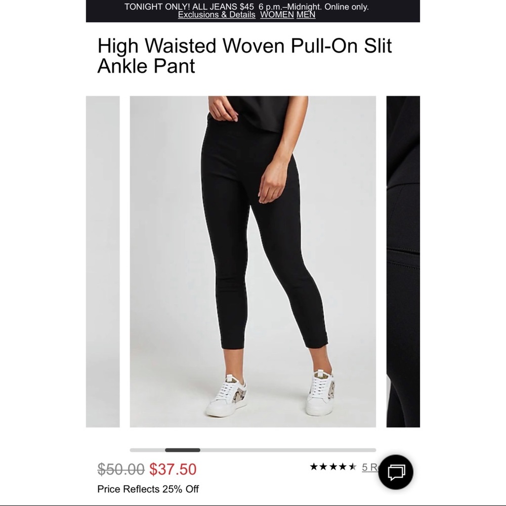 Express High Waisted Pull On Ankle Pant